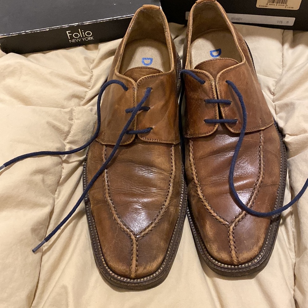 Folio New York Men’s dress shoes size 10.5 M, Brandy